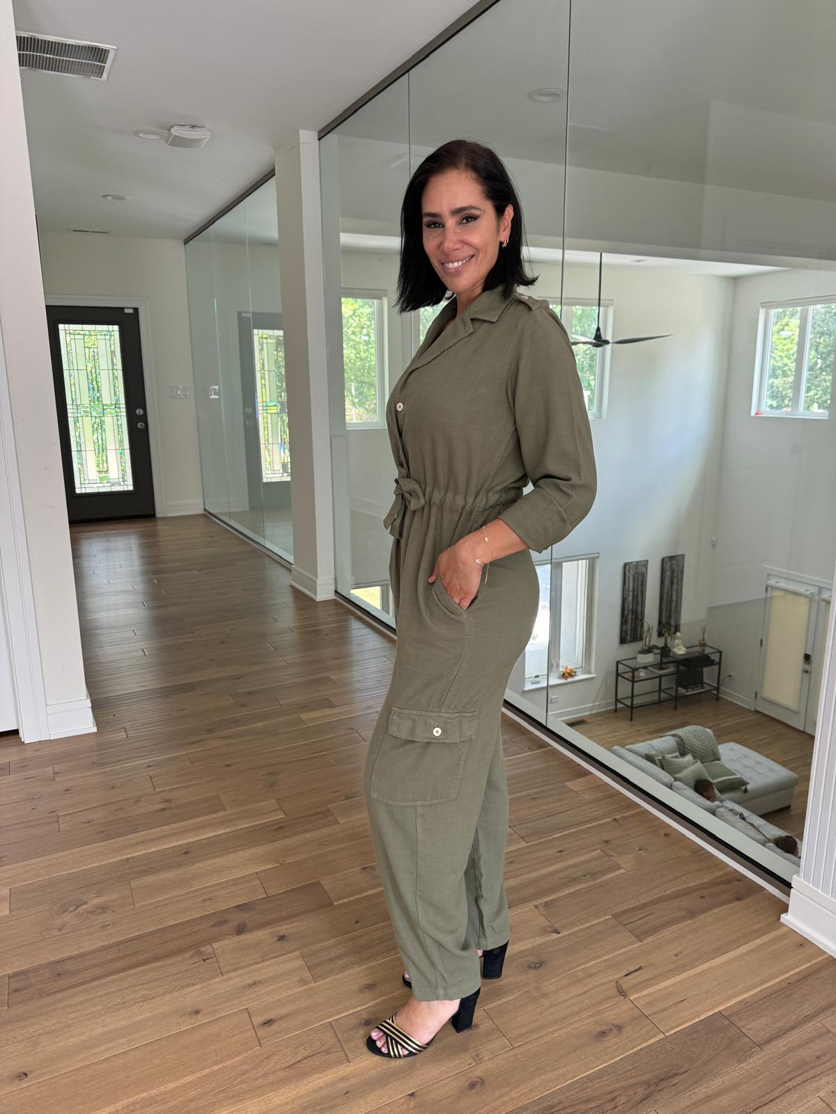 Olive Utility Jumpsuit