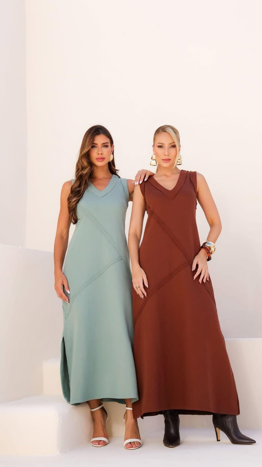 Square Contour Flow Dress